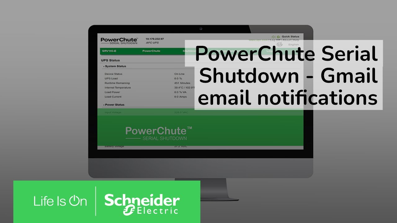 How to setup Gmail email notifications using PowerChute Serial Shutdown | Schneider Electric
