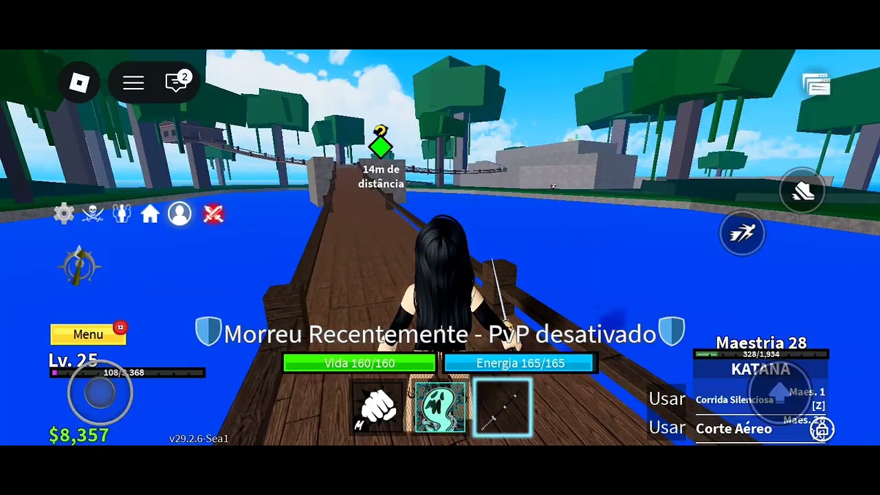 Jogando blox fruits