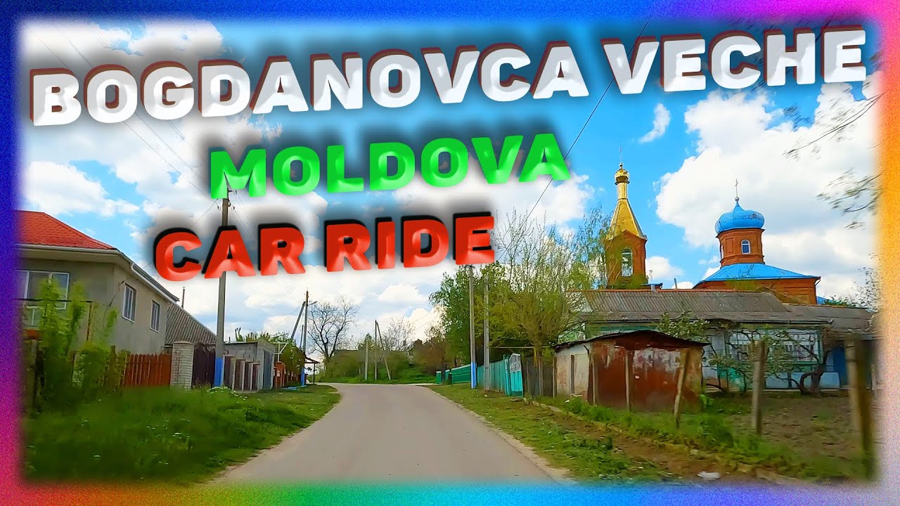 Car Trip Around The BOGDANOVCA VECHE VILLAGE., Cimislia, Republica Moldova. Car Ride. 4K
