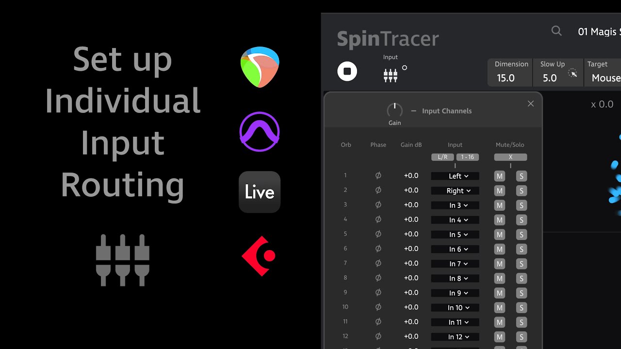 SpinTracer V.1.2 Input Routing Guide