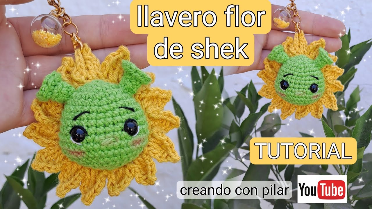 llavero flor  🌼 de shek. tutorial crochet san valentin