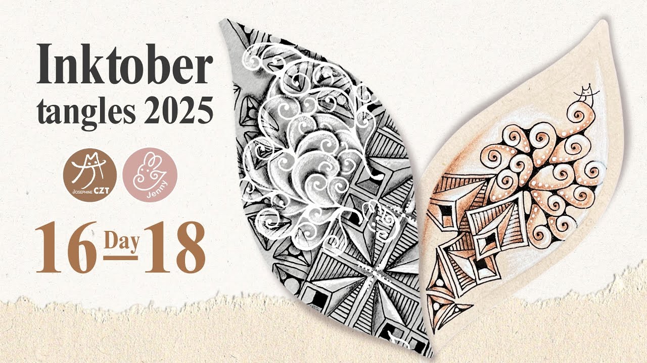 【咪兔的Inktober Tangles 2025】Day 16-18 Tangle Pattern  