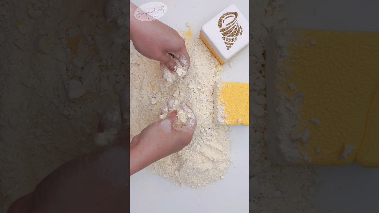 Yellow Chalk ⭐️ #crunchyasmr #asmrsounds #relax  #chalkart #gymchalkreforms #asmrcrumble #sleepaid