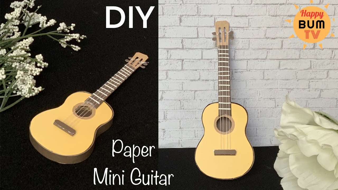 DIY MINI ACOUSTIC GUITAR I HOW TO MAKE A PAPER GUITAR I EASY DIY PAPER CRAFTS