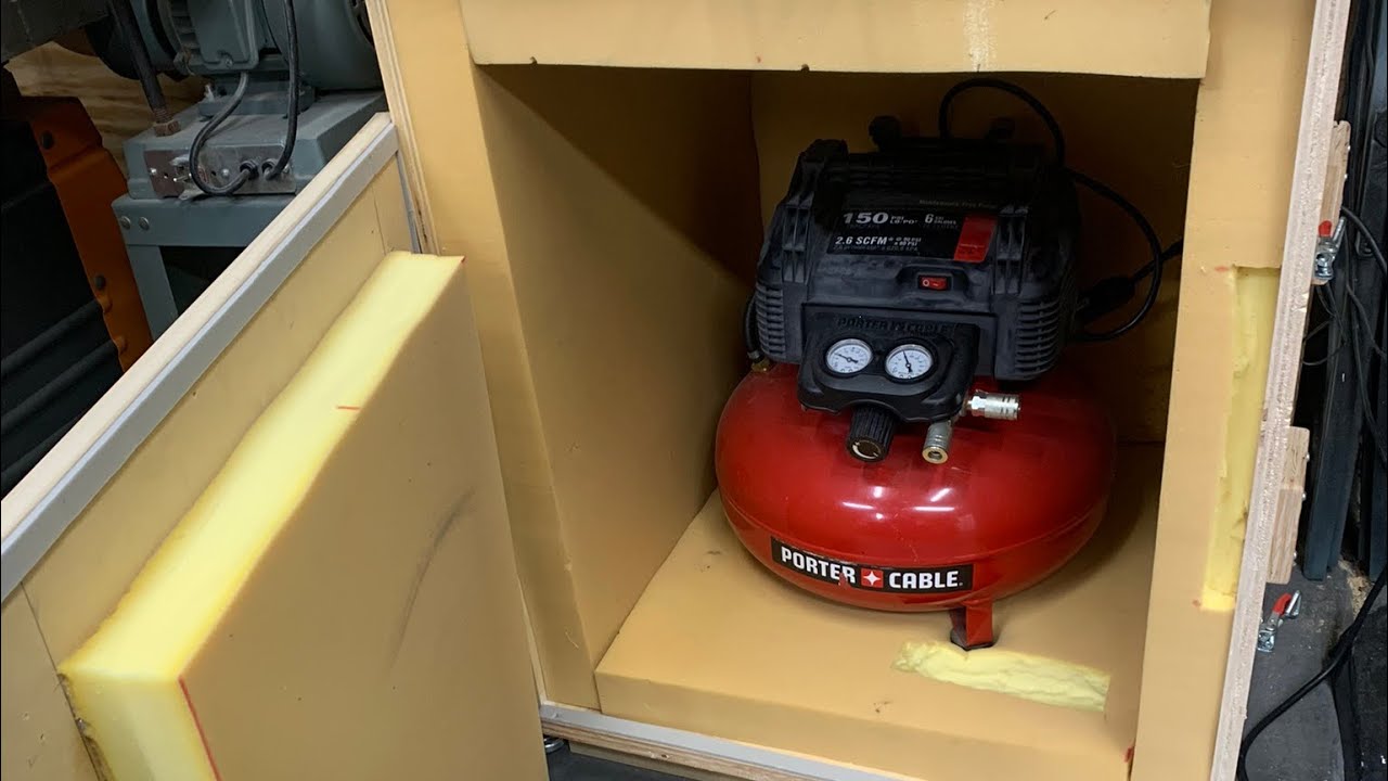 Air compressor sound reduction cabinet