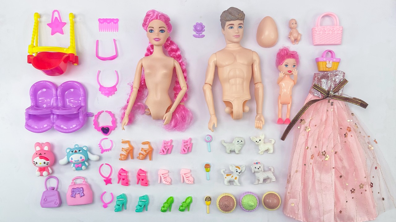 13 Minutes Satisfying with Unboxing Barbie Family Playset, Doll Dressup Set Toys ASMR | Review Toys