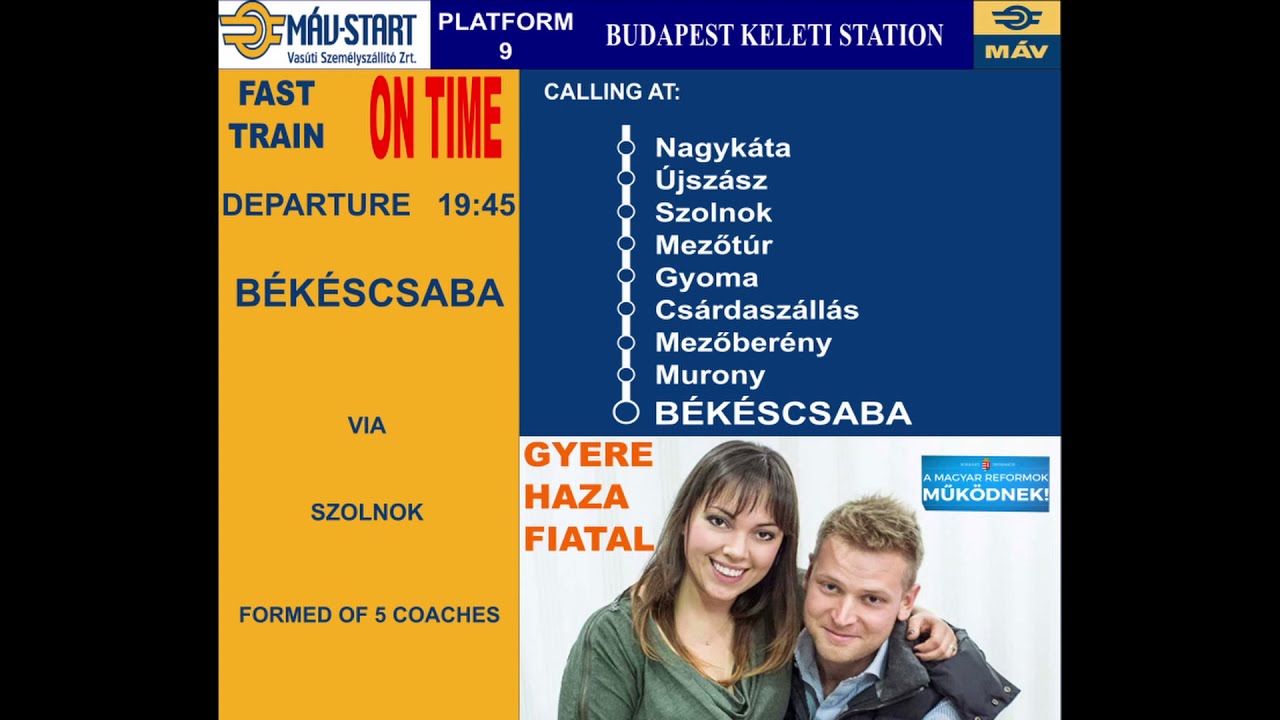 Budapest Keleti pályaudvari utastájékoztatás (Szalóczy Pál) 2007 19:10 után.
