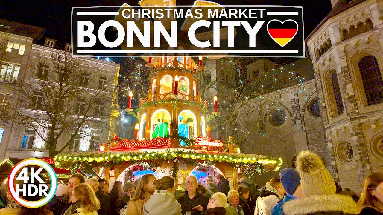 🎄 Bonn Christmas Markets 2025, Christmas Lights and Foods Walk in Germany 4K-HDR 60fps