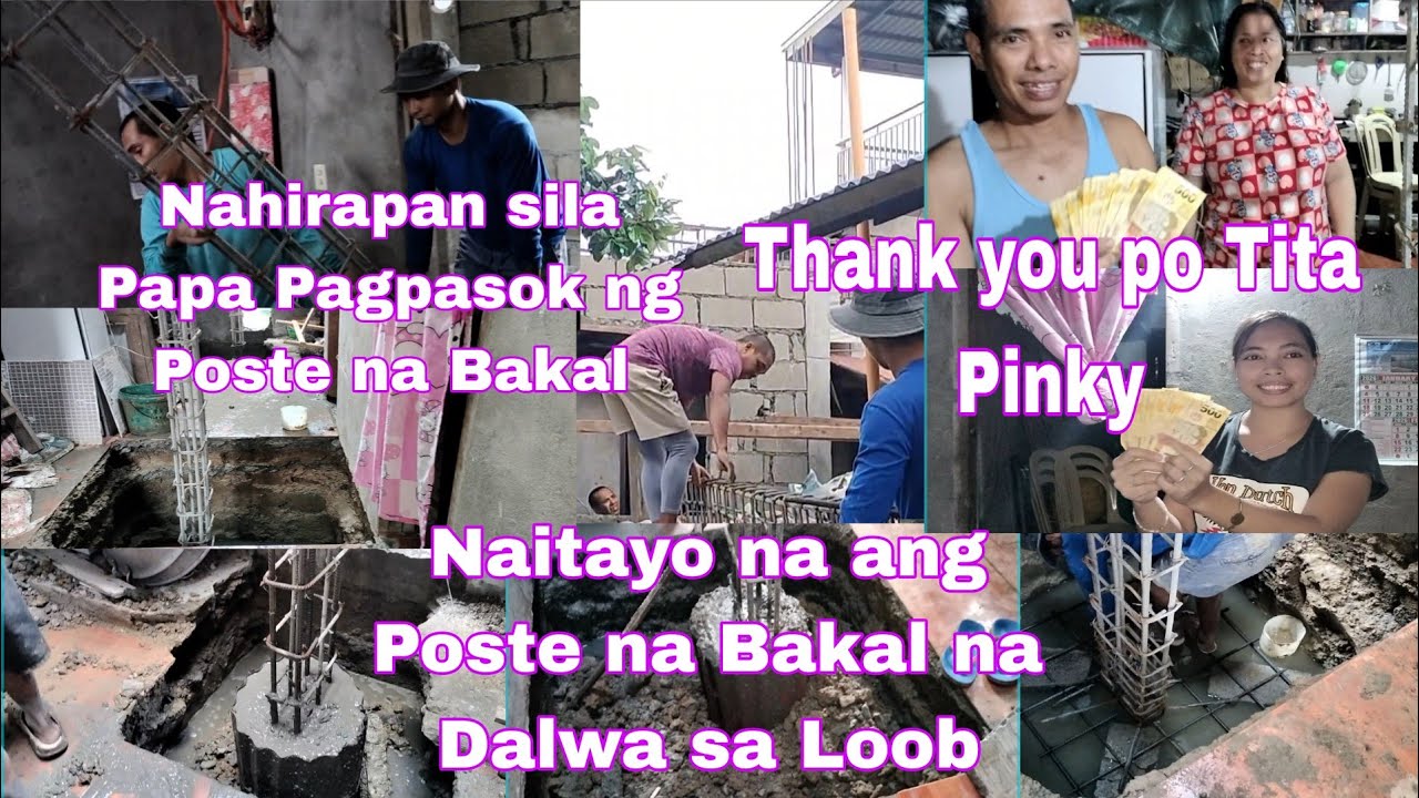Day 14 Part 2Naka Pagtayo na ng Poste na Bakal sa loob ng Bahay+ Thank you po Tita Pinky Vlog#716