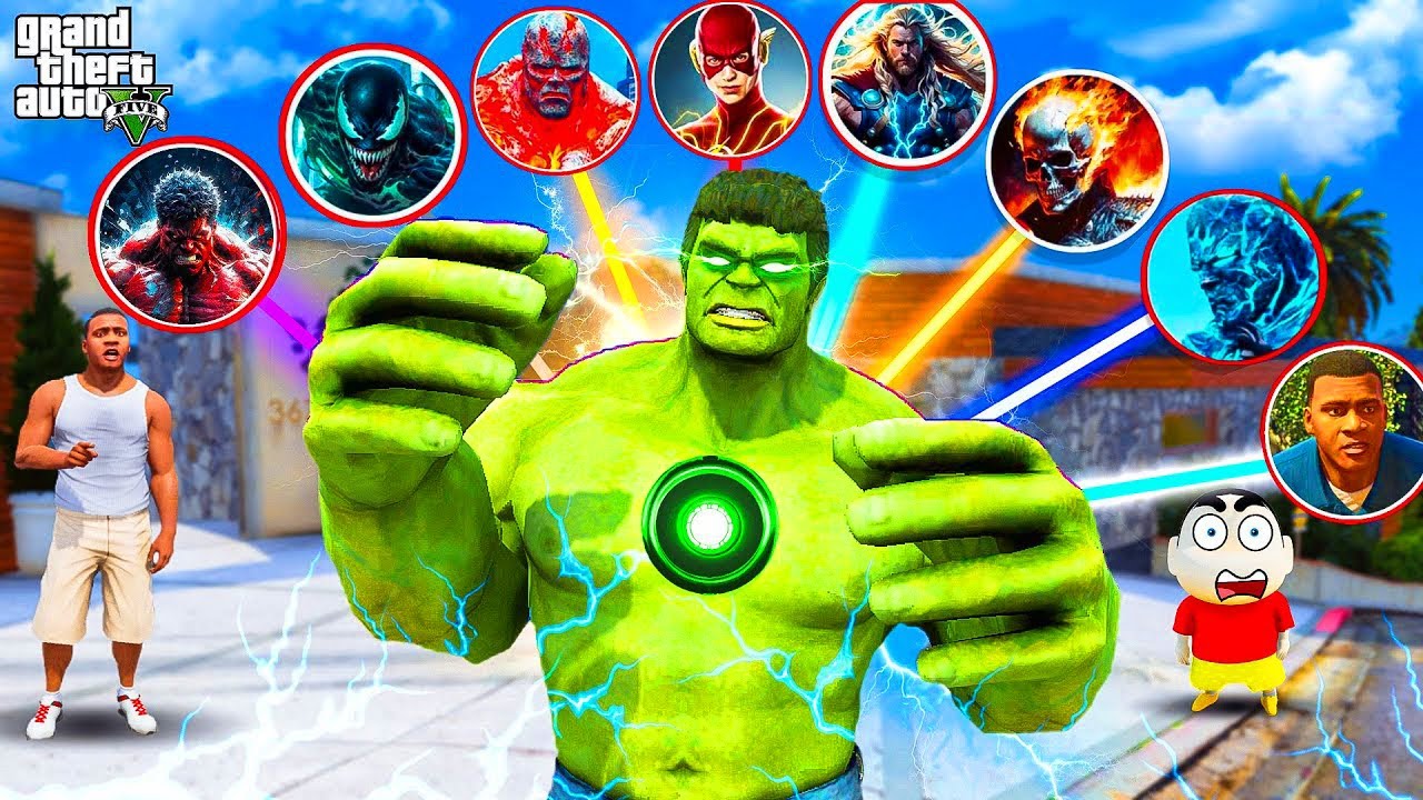Franklin and Shinchan Saw Hulk Became Powerful Avenger Using Watch In Gta 5 Tamil | Gta 5