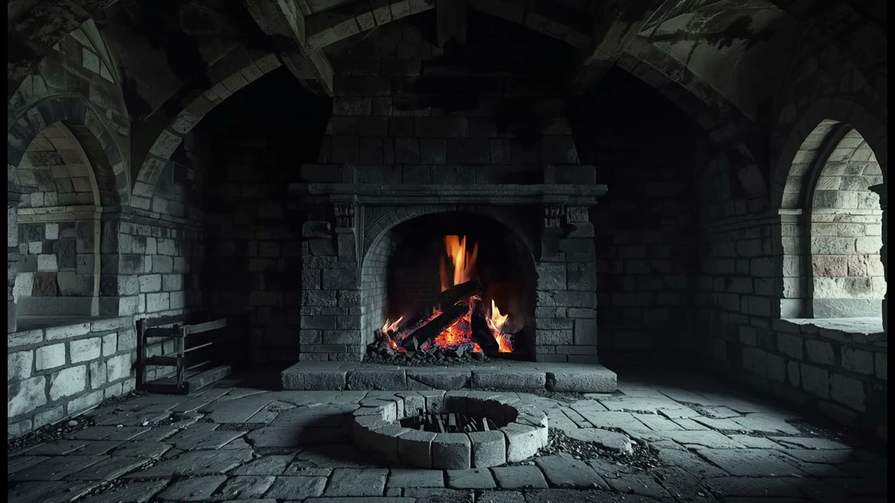 Medieval Castle Fireplace Ambience 🔥 Cozy Fantasy Atmosphere 