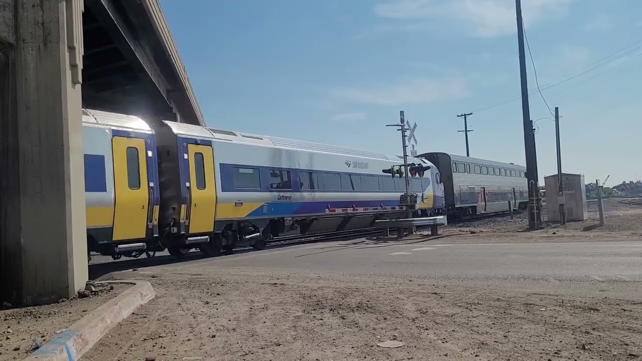 Amtrak Gold Runner passing north Avenue Fresno california 