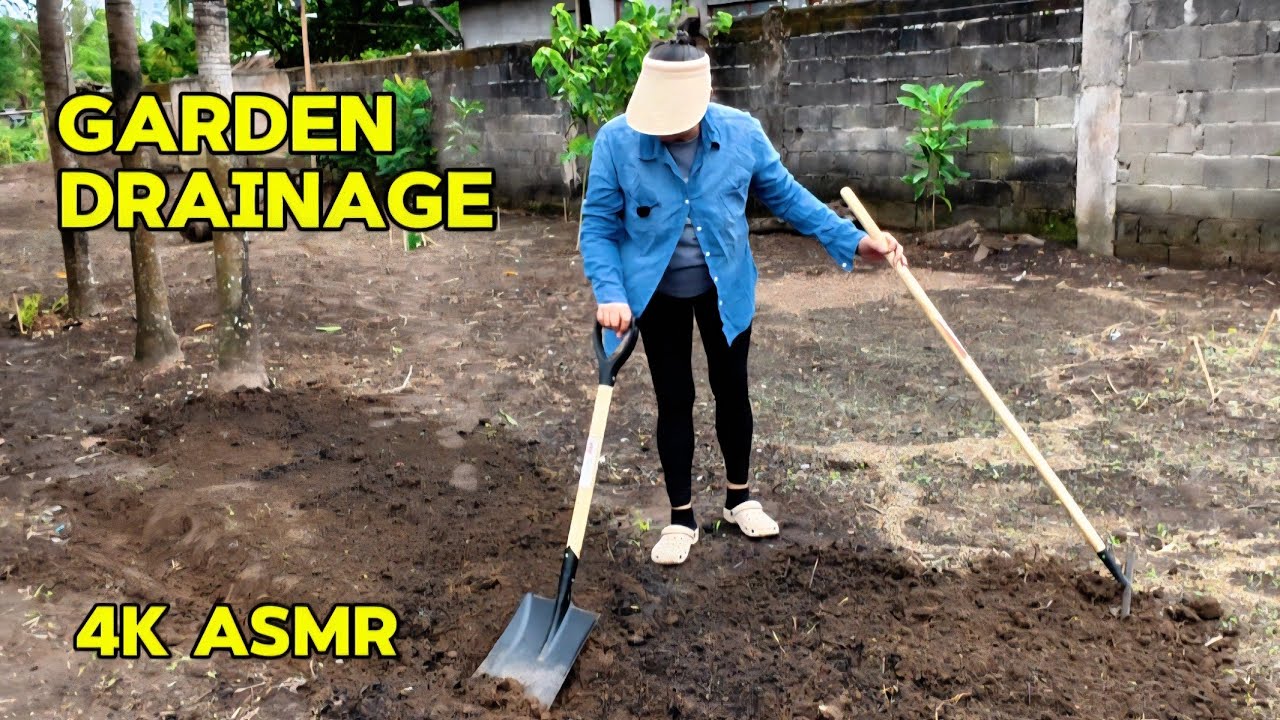 4K ASMR Preventing Flood in Our Garden: Simple Earth Canal DIY | No Cement, Just Shovel 