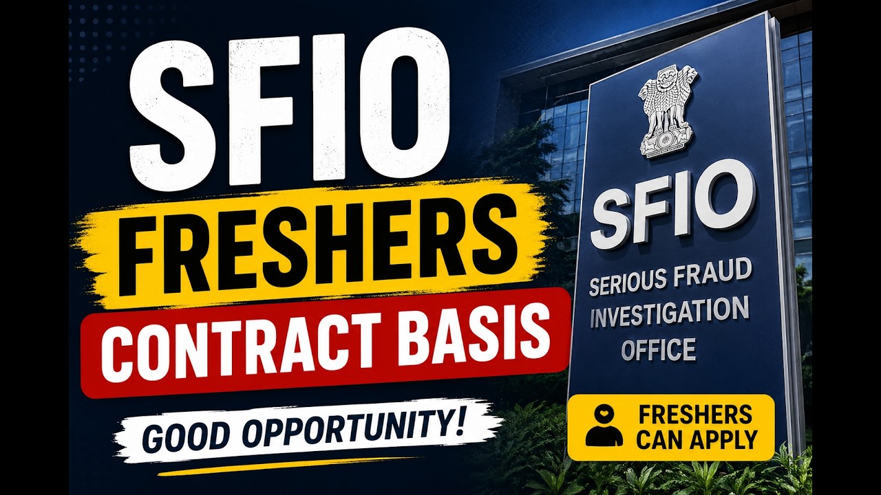 SFIO Recruitment 2026 🔥 Freshers Can Apply | Law Vacancy | Contract Basis Job #sfio #vacancy #law
