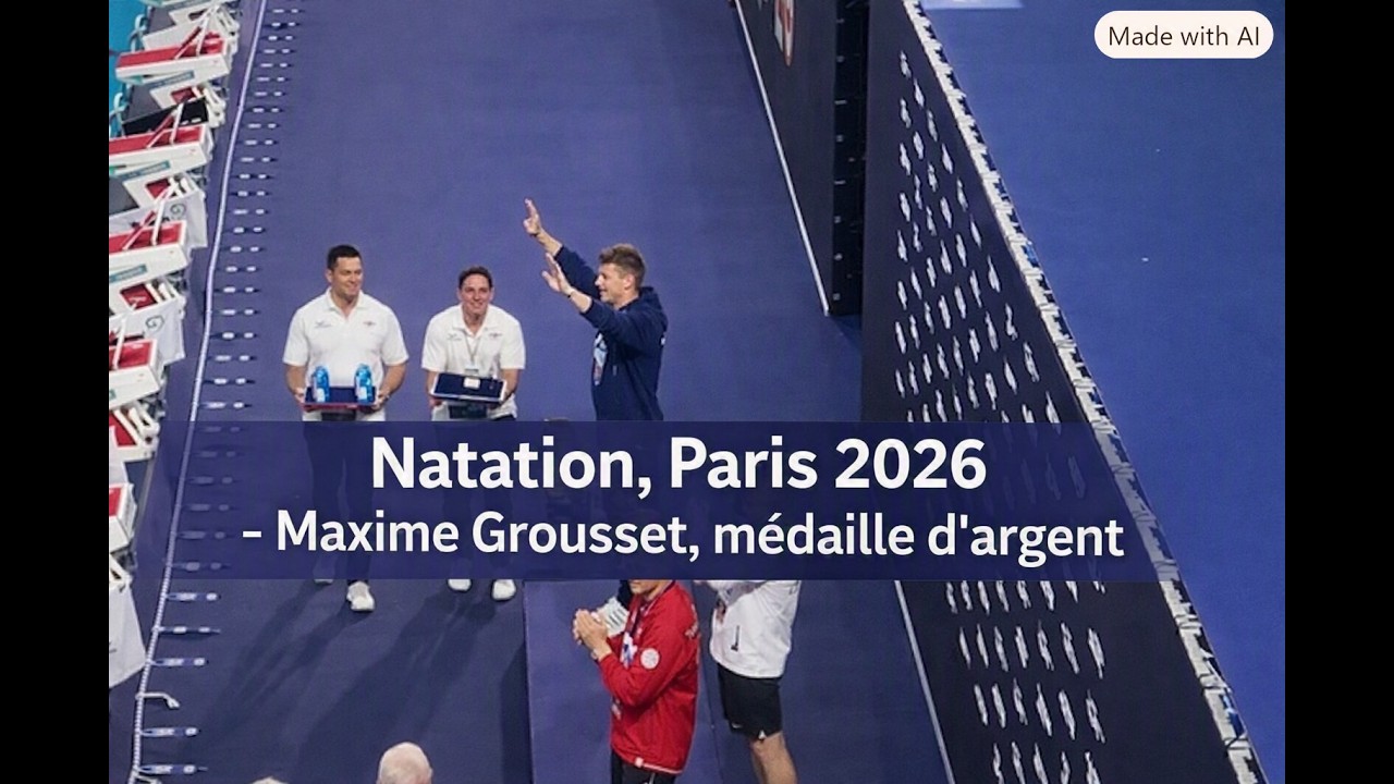 Championnats d&rsquo;Europe de Natation 2026 - Maxime Grousset sur le podium - 100 m papillon - Paris 2026
