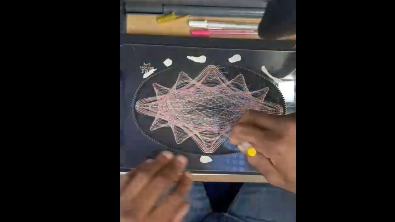 Drawing Oval Spirograph on a Shaky Train White–Red–Gold & Gold–Purple on Black Paper 42 Min REAL Art