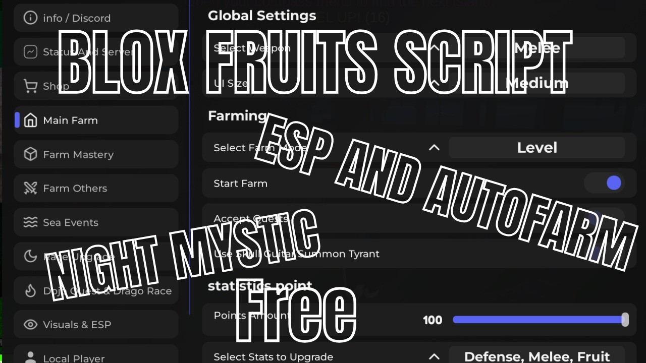[KEYLESS, OP] Blox Fruits | Night Mystic Script