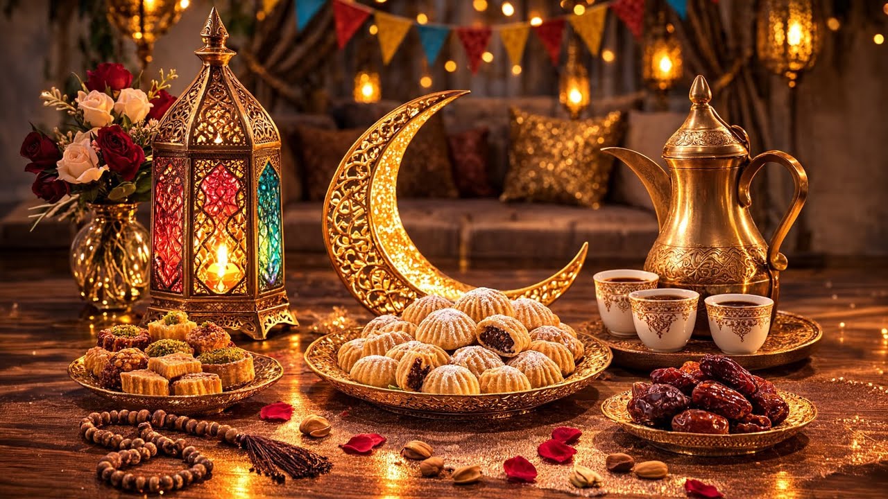 🌙✨ تكبيرات عيد الفطر المبارك | Eid Takbeer with Relaxing Ramadan Ambience ☕🌙 