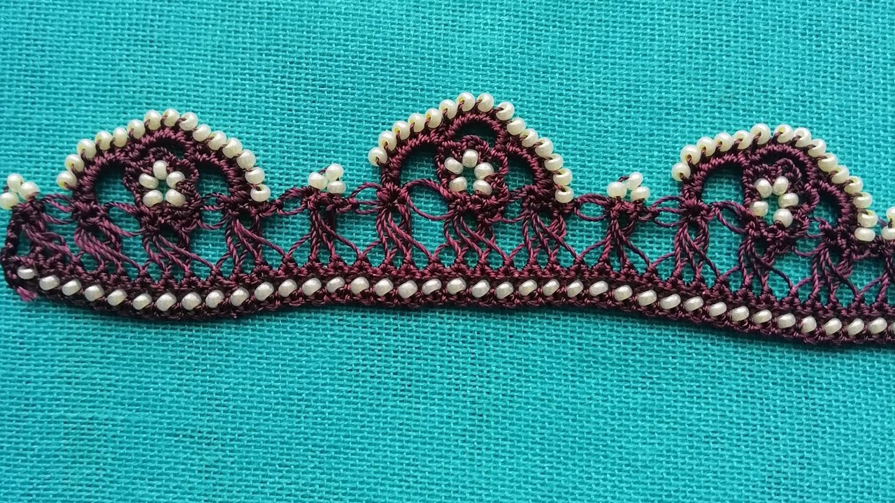 Şiş ve Tığ ile Örülen Kum Boncuklu Oya(Modeli) Yapılışı