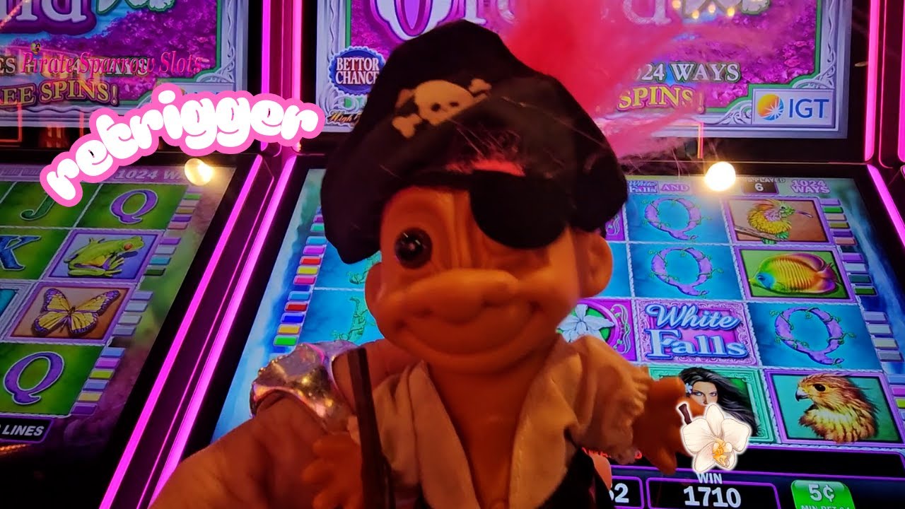 LOOK ~ IGT White Orchid   Retriggers  at Lakecrest Casino  on High Limit!