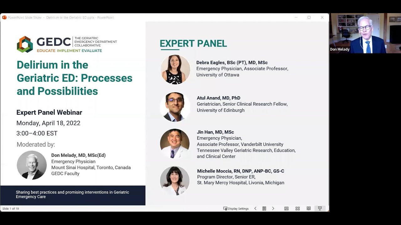 Delirium in the Geriatric ED: Process and Possibilities