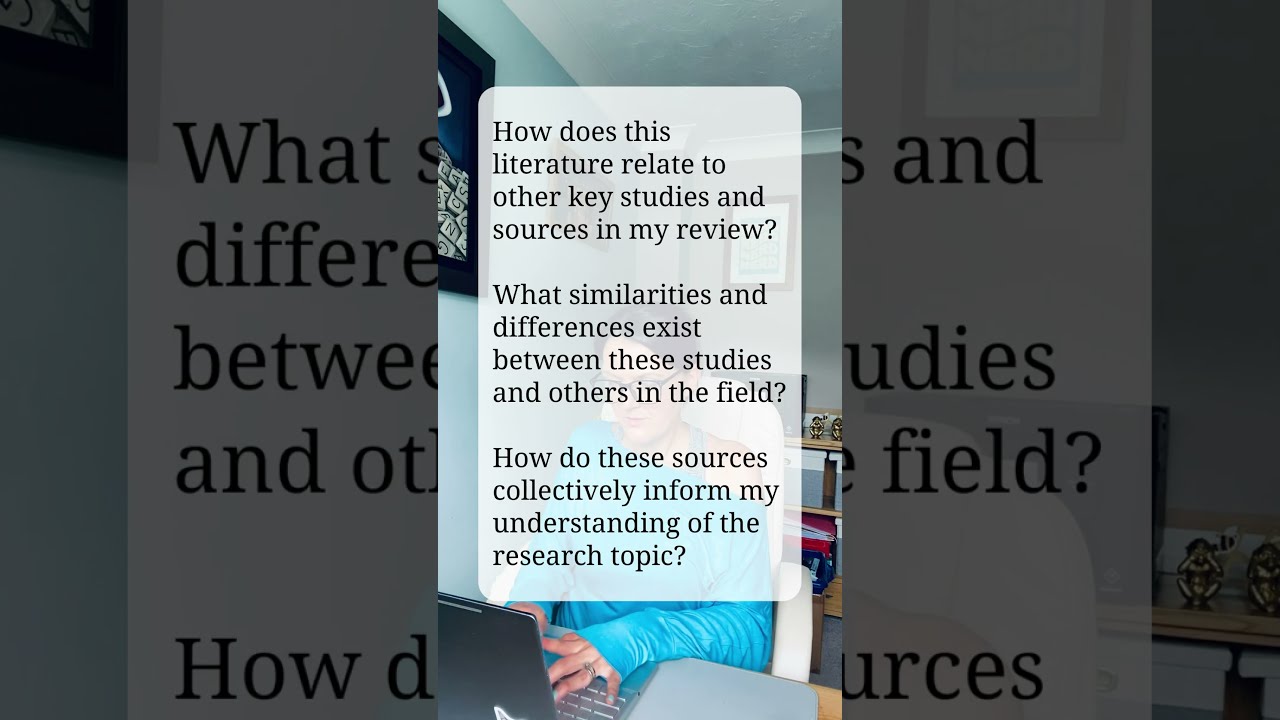 Critical lit review questions - How examiners want you to connect studies in a PhD literature review