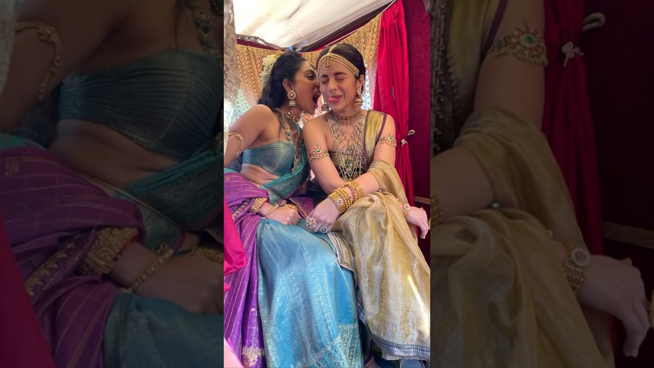 Trisha & Shobita Fun at #ponniyinselvan2 Sets | #maniratnam #tipstelugu #arrahman #shorts