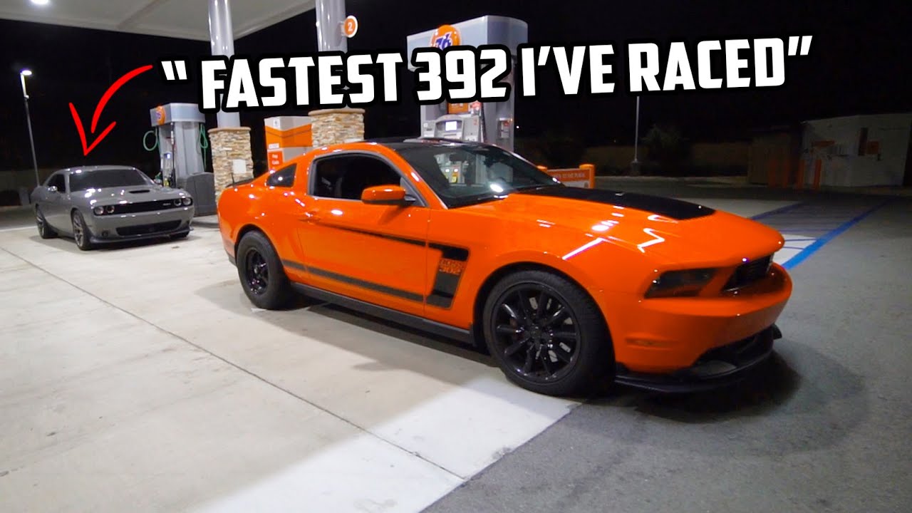 BOSS 302 MUSTANG called out my STOCK Challenger SRT 392 for a RACE!!