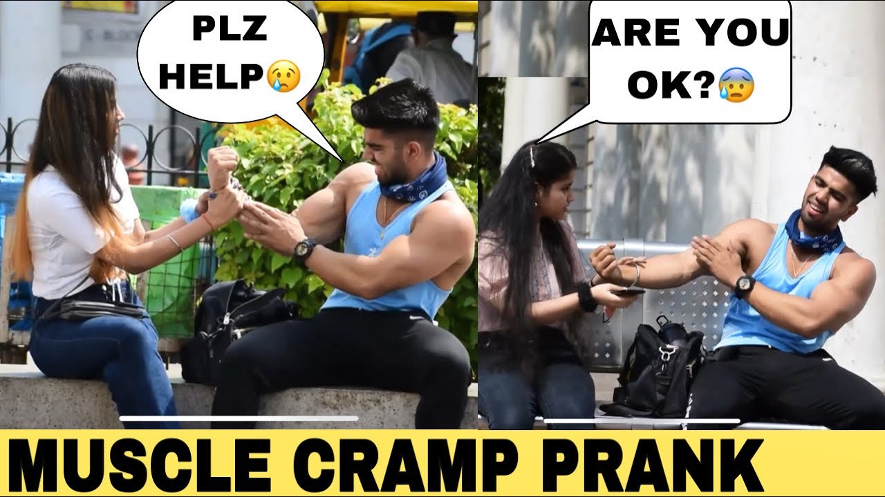 MUSCLE CRAMP PRANK ON GIRLS |please help🤪 shirtless prank in c.p