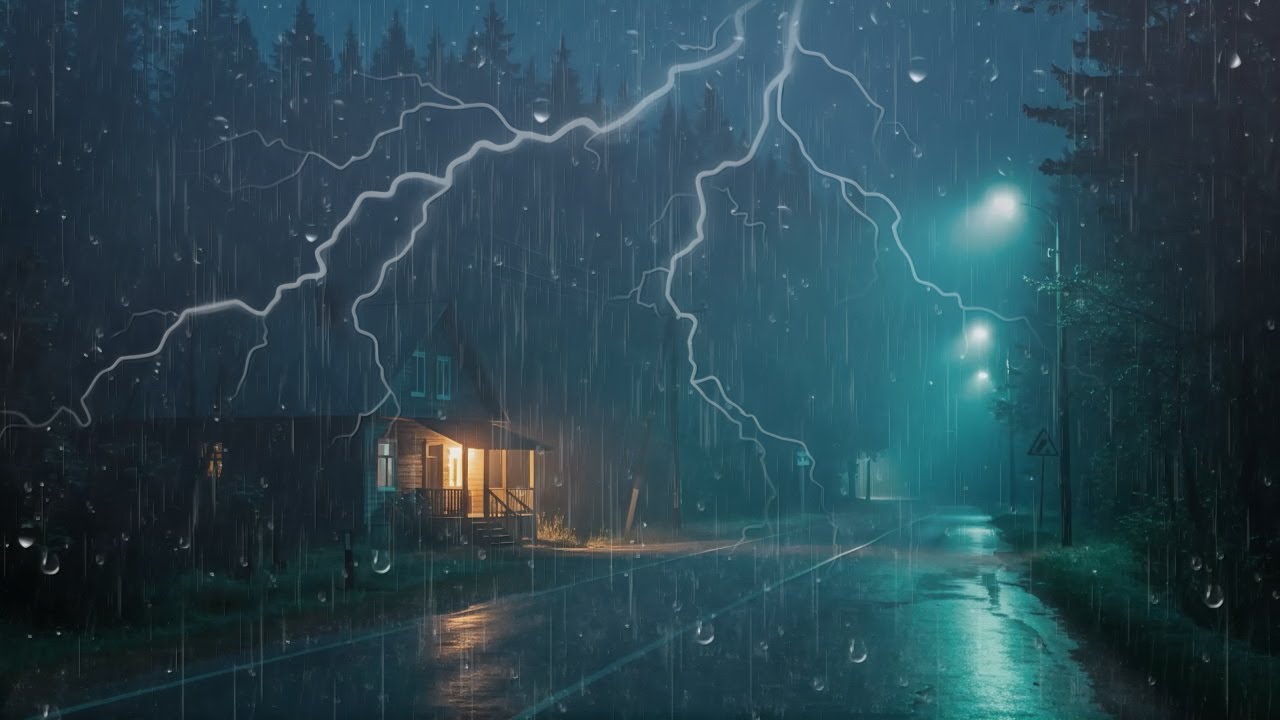 3 Minutos y Dormir Profundo – Lluvia Fuerte y Truenos Toda la Noche