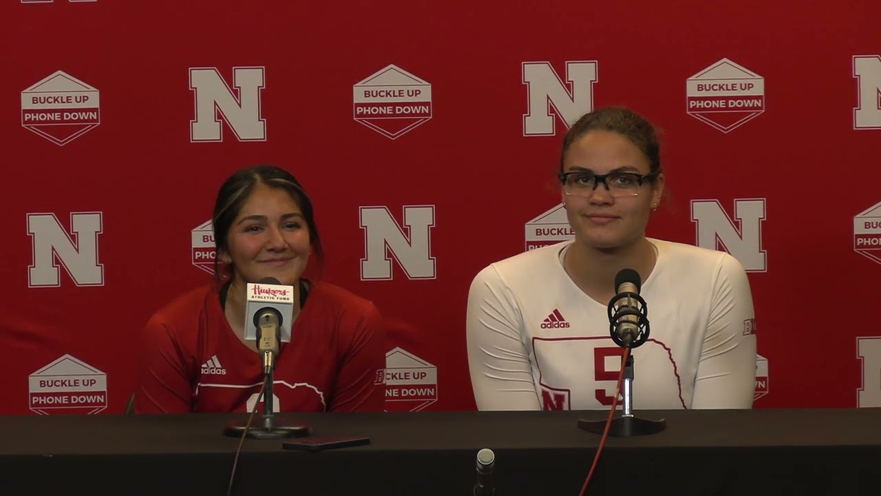 Nebraska Volleyball Libero Lexi Rodriquez & Middle Blocker Rebekah Allick - Post Indiana 2024