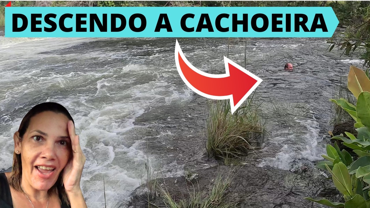 Descendo a cachoeira nadando