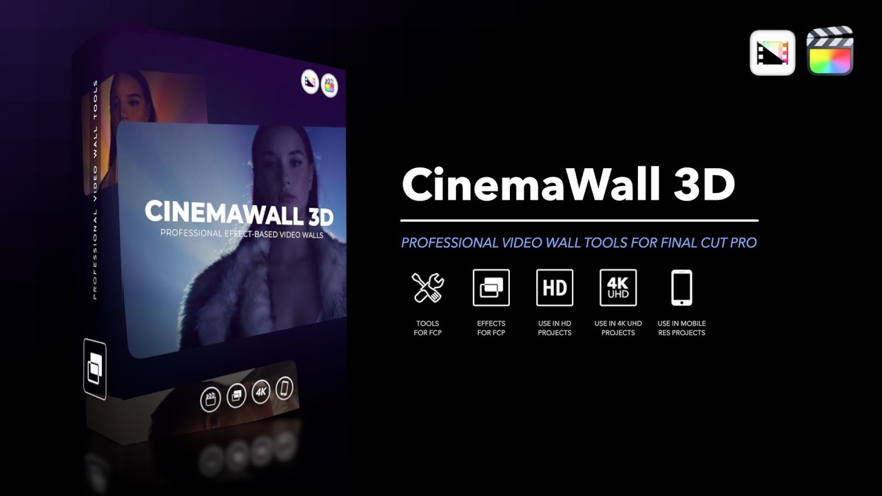 CinemaWall 3D - Professional Effect Based Video Walls for Final Cut Pro - Pixel Film Studios