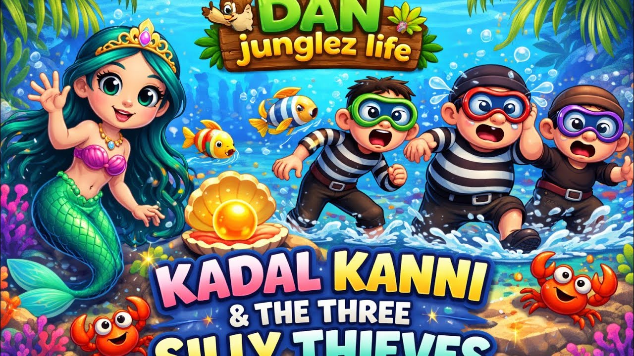 Kids Moral Story Cartoon 🌊👑 Kadal Kanni & Silly Thieves | Dan Junglez Life
