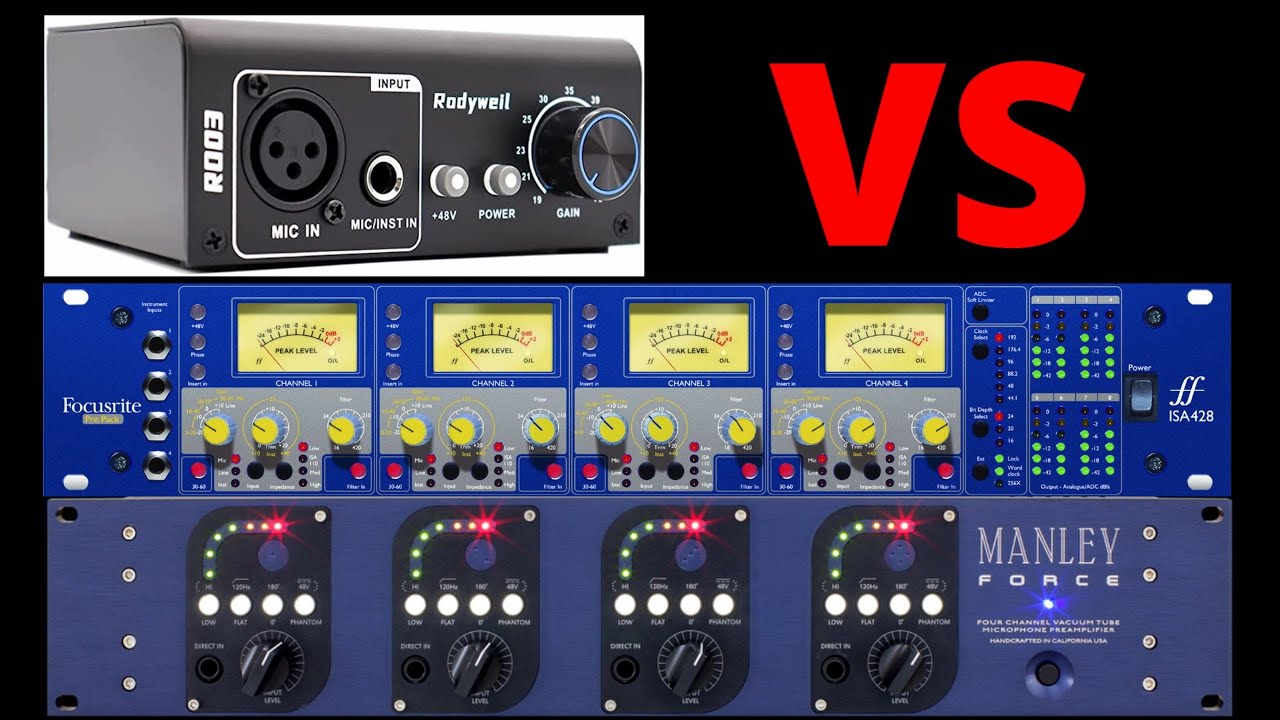 Rodeweil preamp vs Focusrite ISA and  MANLEY Force !!