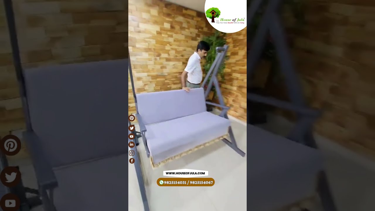 Elegant Indoor Metal Swing with Cushioned Seat & Back &ndash; Ultimate Comfort and Modern Style!