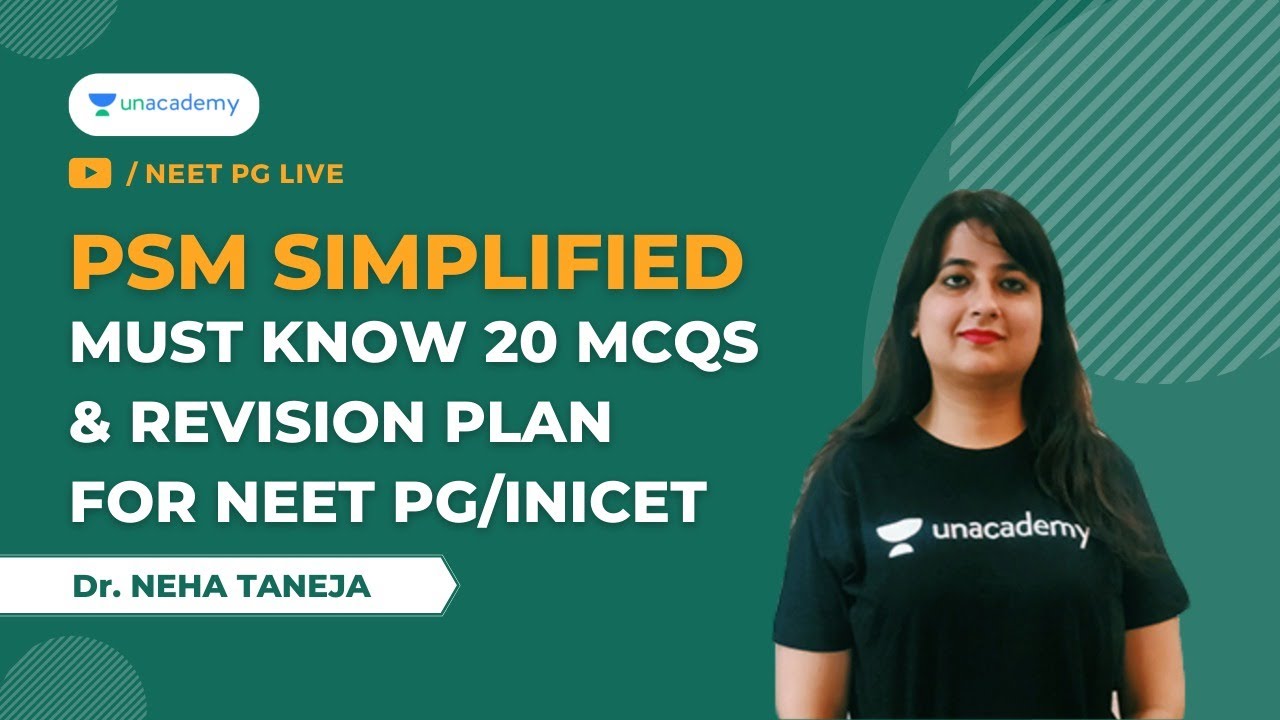 PSM Simplified: Must know 20 MCQs  & Revision Plan for NEET PG/INICET | Dr. Neha Taneja