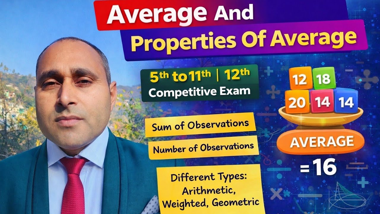 Average & Properties of Average | JNV, CUET-GAT, AISSEE, CSAT | Class 5–12