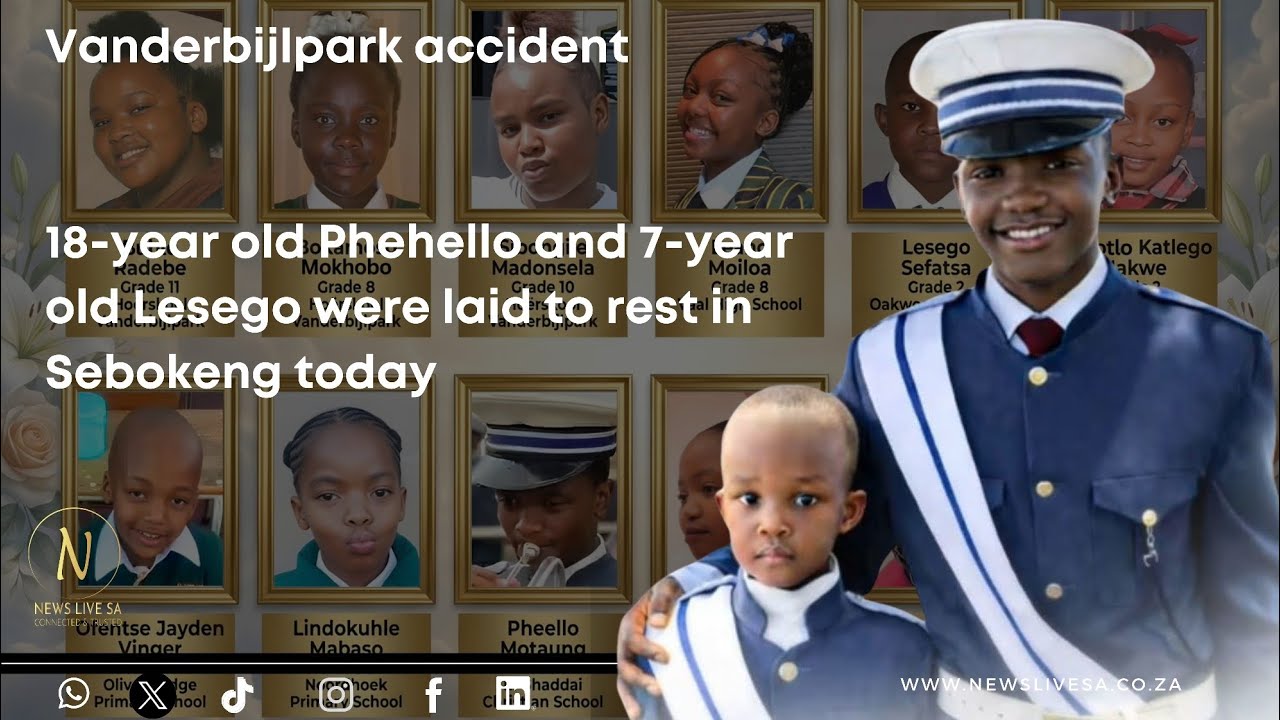 Funeral of 18 year old Phehello & 7 year old Lesego who died in a horrific crash in Vanderbijlpark