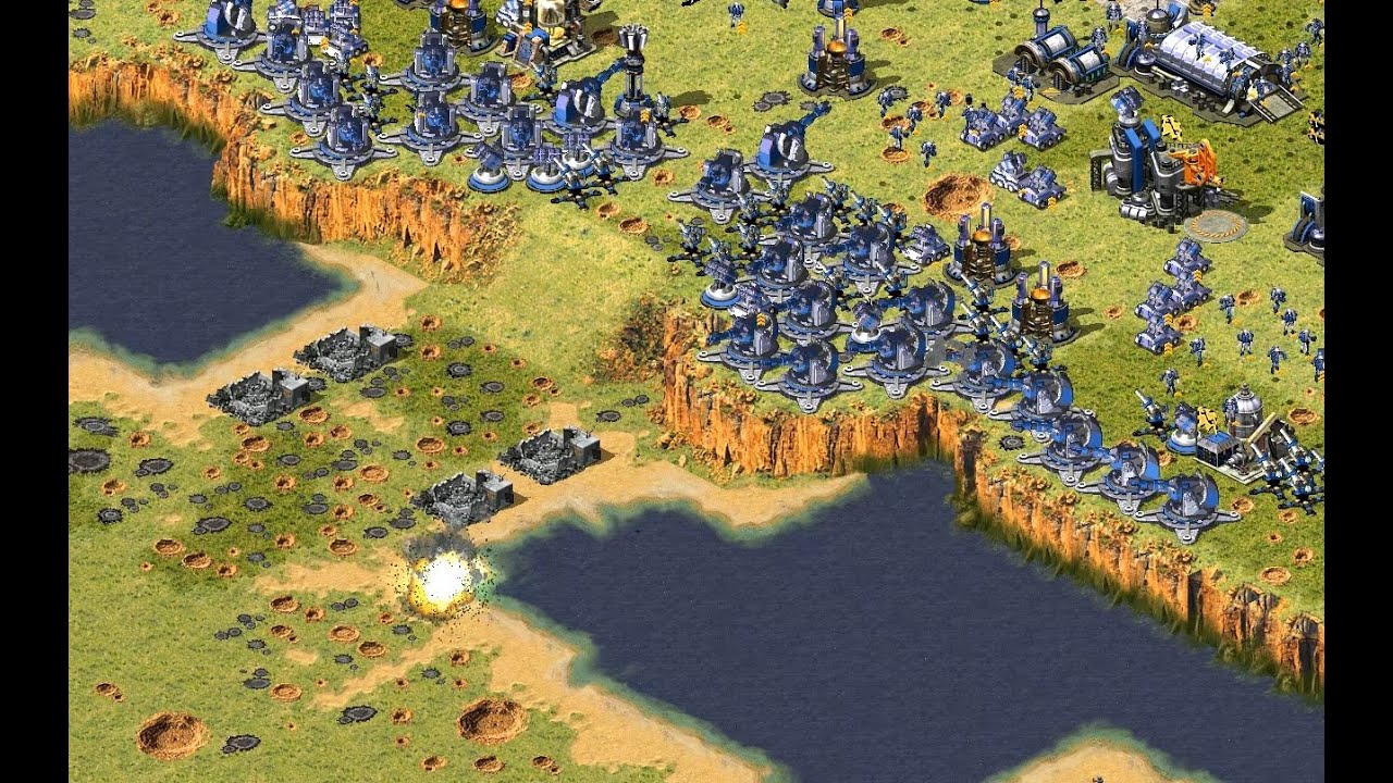 [Red Alert 2] France vs 7 AI - Impenetrable Defense with Grand Cannon