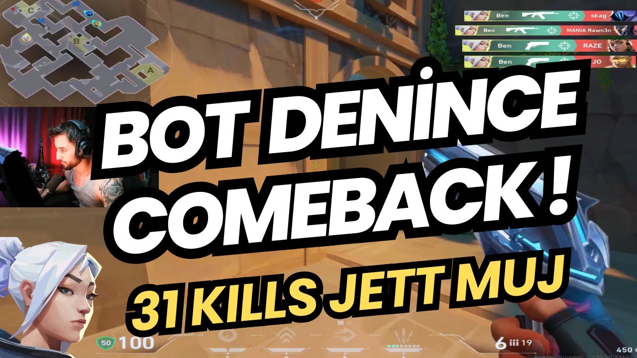MUJ'A KARŞI TAKIM ÖNDEYKEN BOT DERSE ? | 31 KILL JETT MVP VALORANT RANKED RADIANT