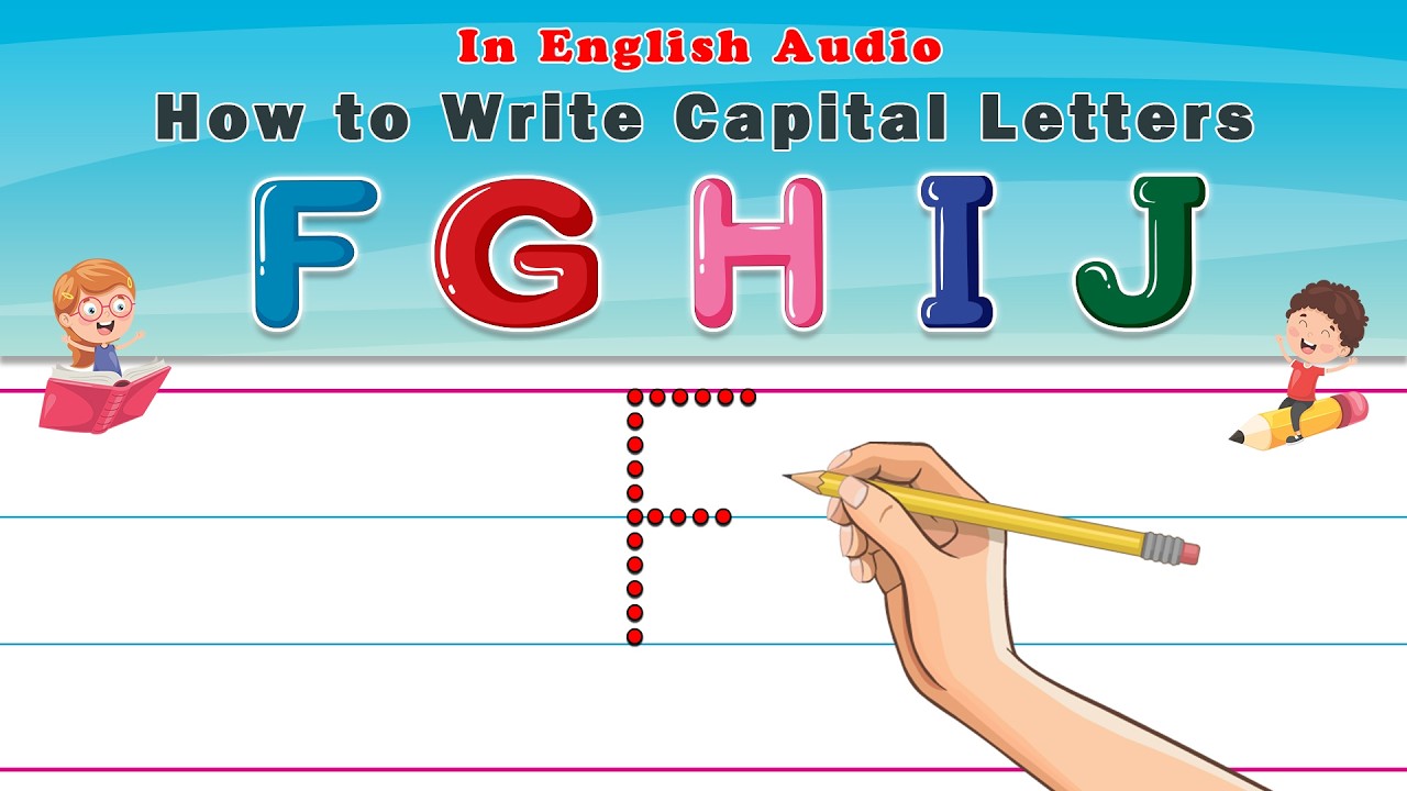 How to Write Capital Letters F G H I J | English Audio | Fun Preschool & Kids Handwriting Practice