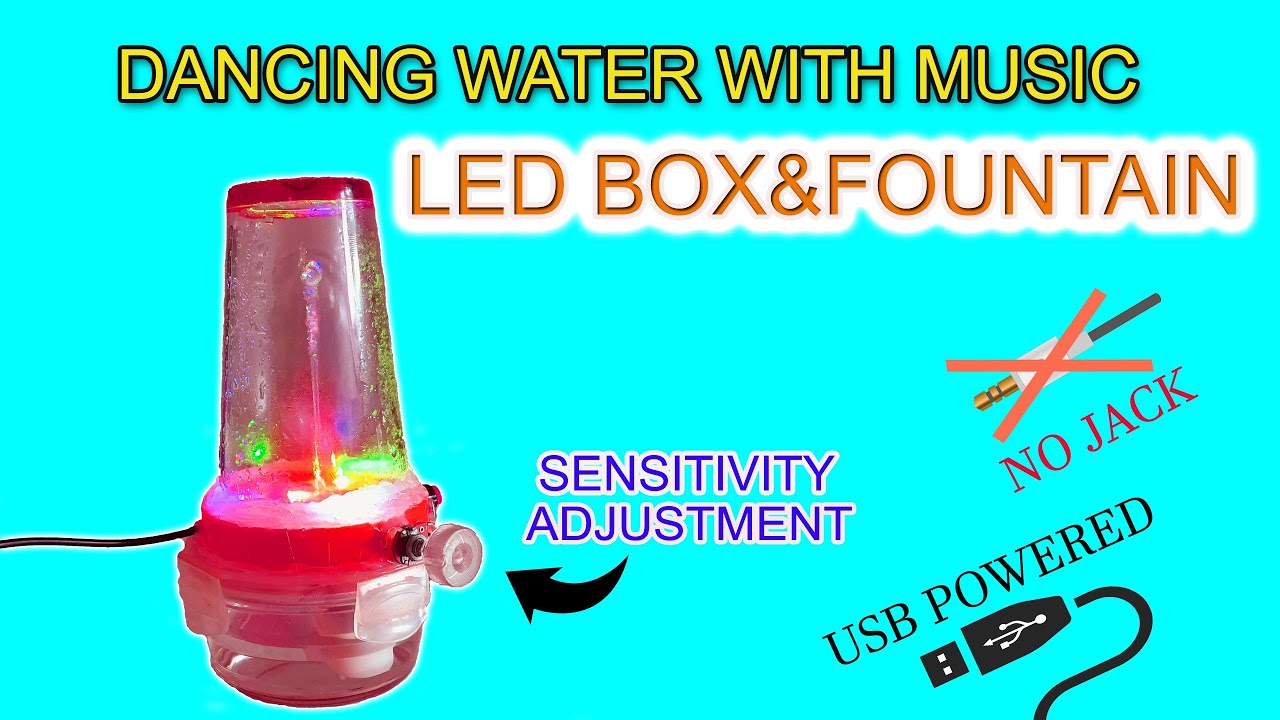 how to make musical water fountain ,DIY waterdancing fountainwith music using plastic cup