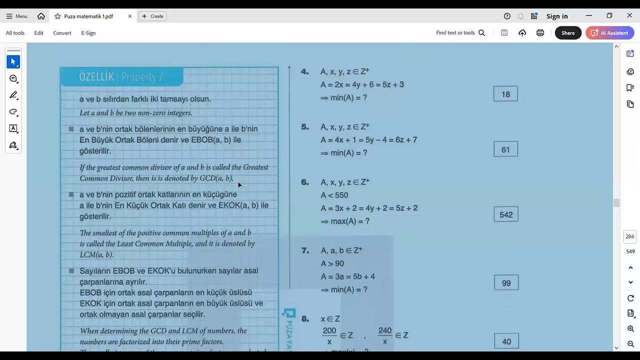 تتمة درس الأعداد حل صفحات 283 + 284 +285