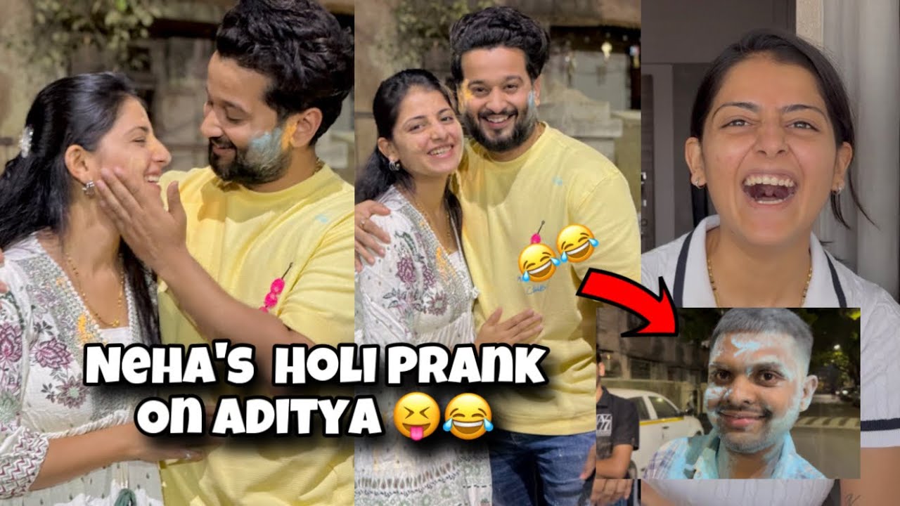 Neha’s Holi Prank on Aditya 🤩😂😝 | Surprise ❤️ | Aditya Satpute vlogs