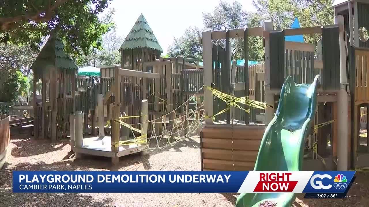 Cambier Park's wooden playground in Naples demolished by city over safety concerns