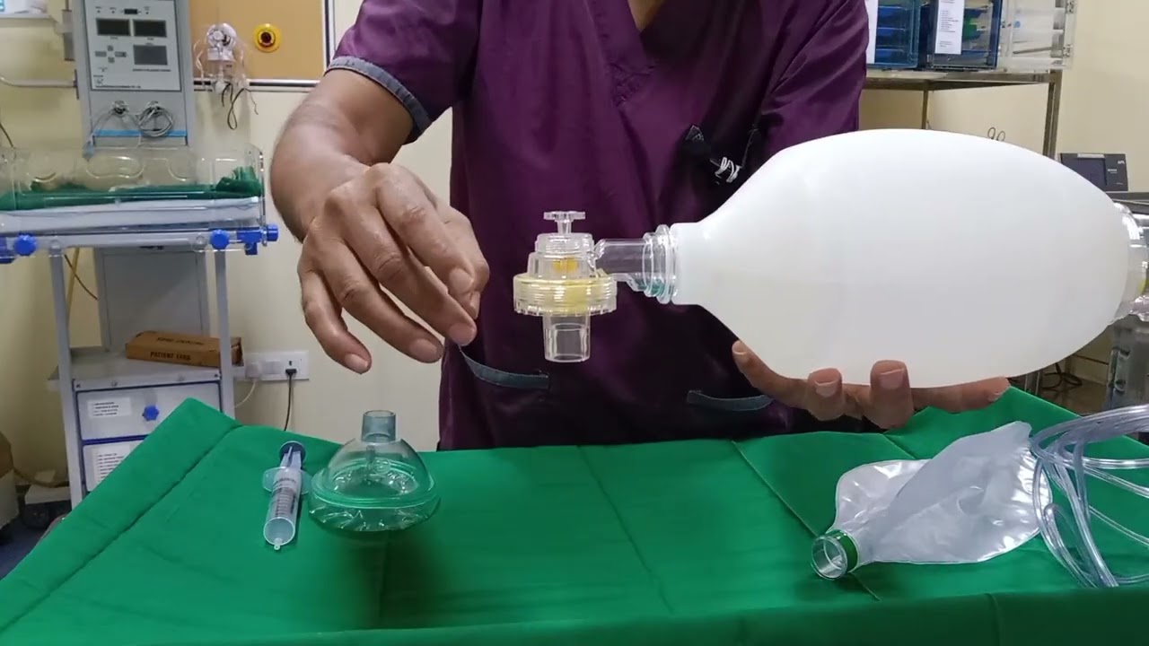 Ambu bag part name  and working  23 september 2025