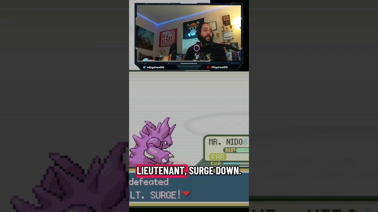 LT. Surge Down! #pokemon #pokemonleafgreen #retro #retrogaming #youtubegaming #fyp #live
