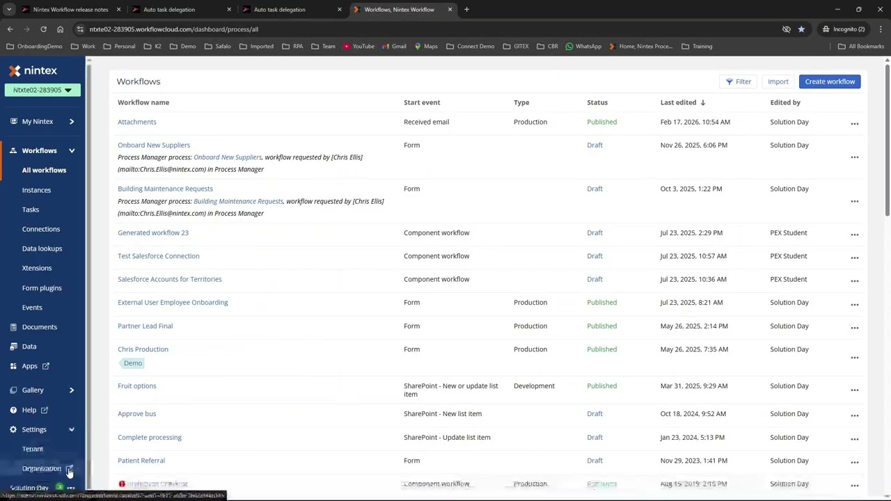 Nintex Workflow - Auto Task Delegation