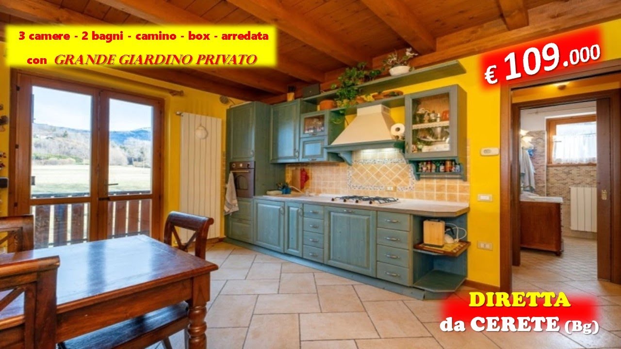 NON PIÙ DISPONIBILE: ALTA VALLE SERIANA - CERETE (BG), trilocale con 2 bagni, giardino e box